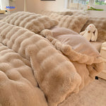 SnuggleBunny Pluche Set beige pluche deken met kussens www.middo.nl