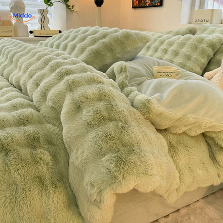 SnuggleBunny Pluche Set blauw pluche bedlinnen www.middo.nl