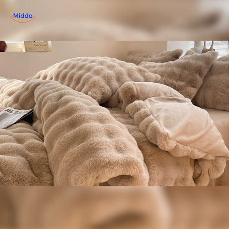 SnuggleBunny pluche set beige gezellig bed set www.middo.nl