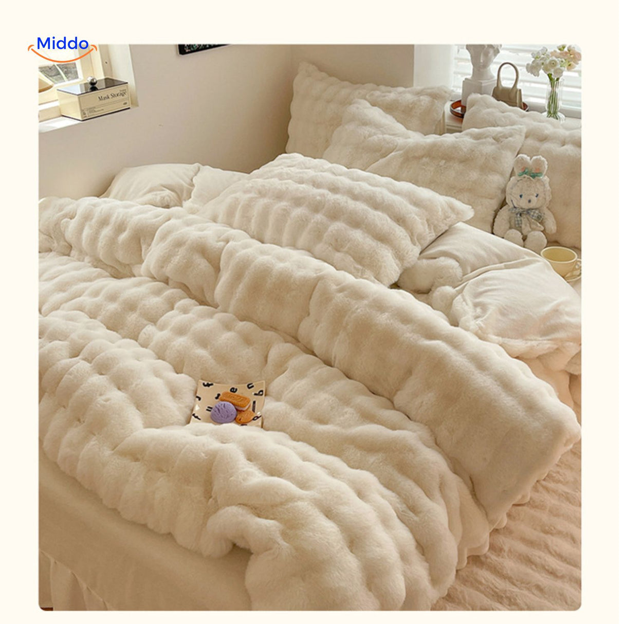 SnuggleBunny pluche set wit comfortabel bed set www.middo.nl