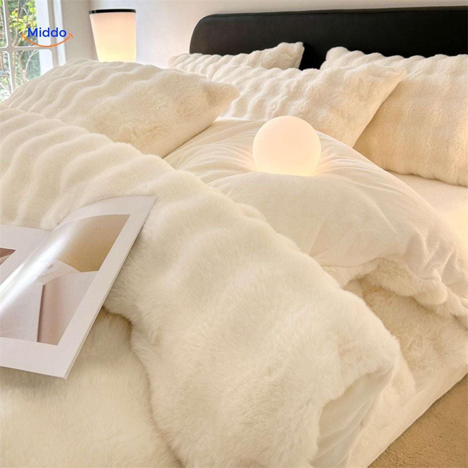 SnuggleBunny pluche set wit zacht bed set www.middo.nl