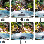 Diagram van Solar Oasis fontein met technische specificaties