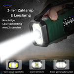 SolarPower Pro 3 mode zaklamp met led verlichting www.middo.nl