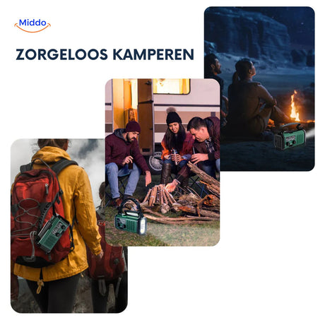 SolarPower Pro avontuurlijke radio met nachtlamp en usb oplaadfunctie www.middo.nl