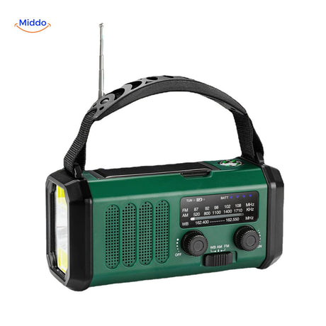 SolarPower Pro groene noodradio met zonnepaneel www.middo.nl