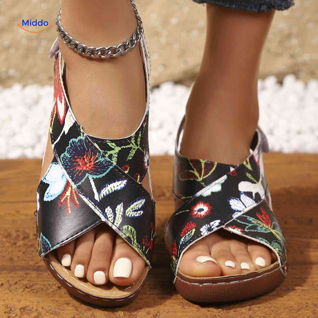 Soleva Sandalen stijlvolle sandalen met printdesign www.middo.nl