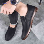 Solura Loafers zwart heren slip on leer casual comfort schoenen www.middo.nl