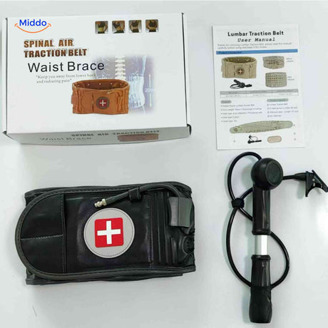 SpineRelief Riem compleet met doos gebruiksaanwijzing en rugband www.middo.nl