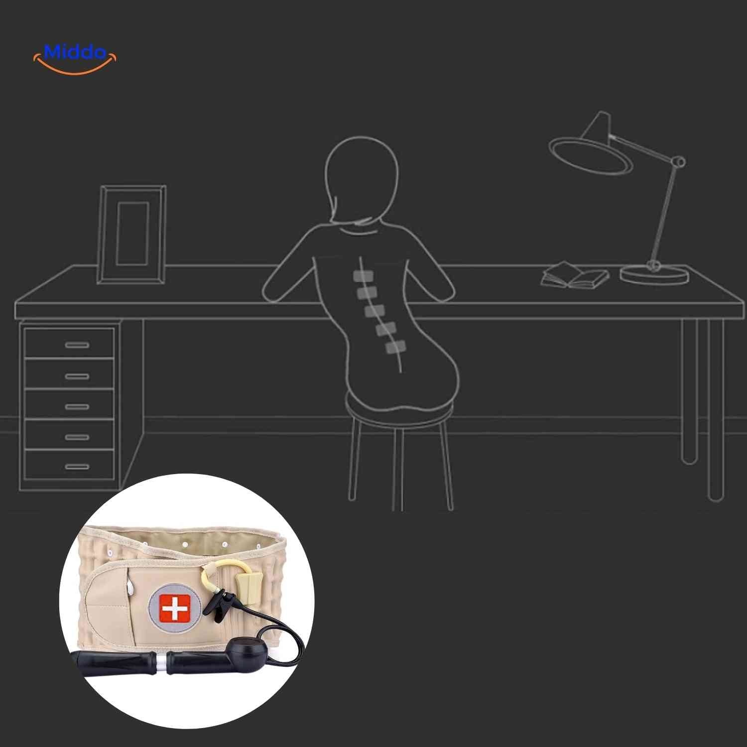SpineRelief Riem verbeterde houding met rugbrace voor wervelkolom www.middo.nl