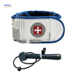 SpineRelief Riem wit met blauw rugbrace en handmatige luchtpomp www.middo.nl