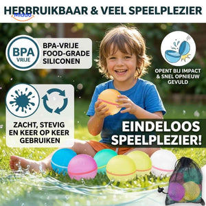 Splashora Waterballon kleurrijke waterballonnen set siliconen www.middo.nl