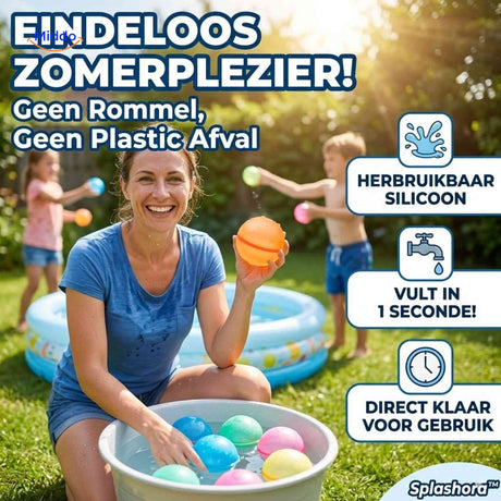 Splashora Waterballon vullen waterballon close up actie www.middo.nl