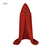 Spookora Cape rode mantel lang met capuchon fluweel verkleed www.middo.nl