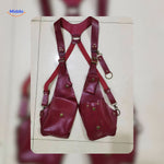 Steampunk Tote rode lederen tas in studio www.middo.nl