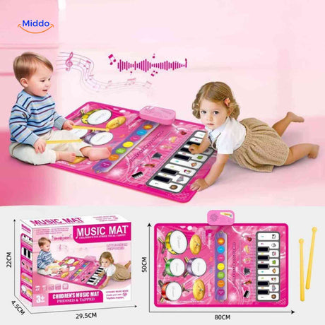 StepTune Dansmat baby speelt op muzikale speelmat met instrumenten www.middo.nl