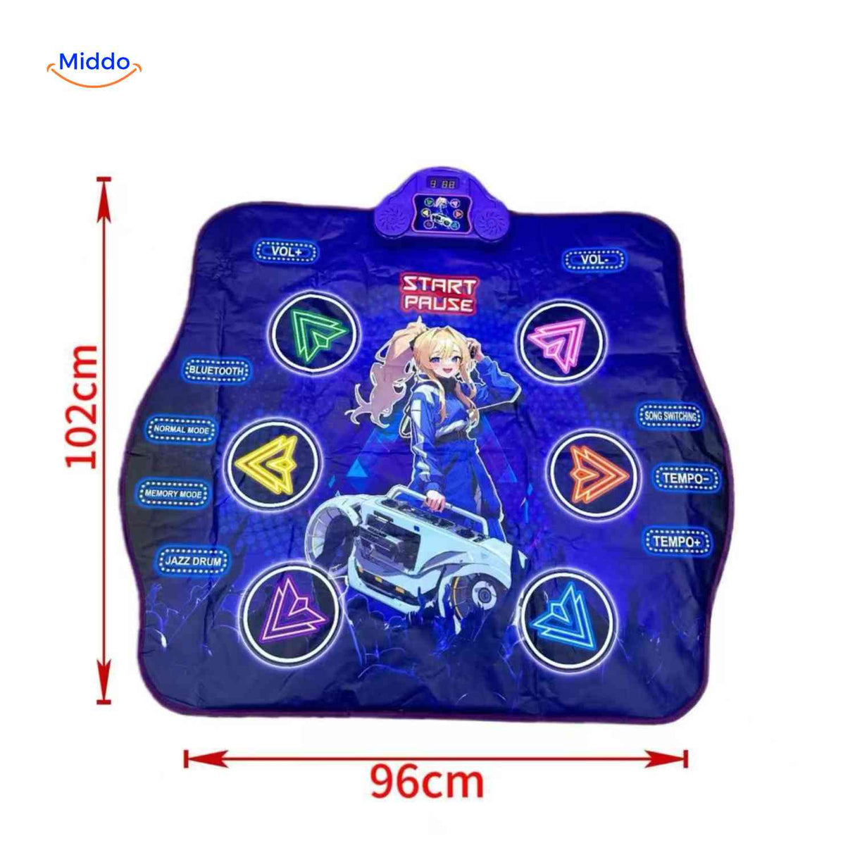 StepTune Dansmat interactieve dansmat speelmat met bedieningspaneel www.middo.nl