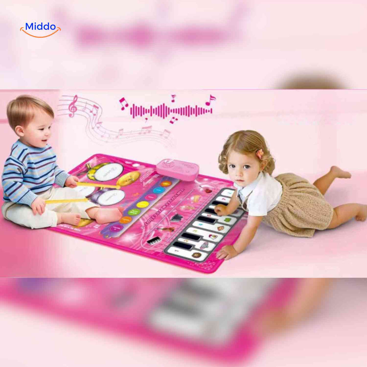 StepTune Dansmat kind speelt op piano muziekmat op vloer www.middo.nl