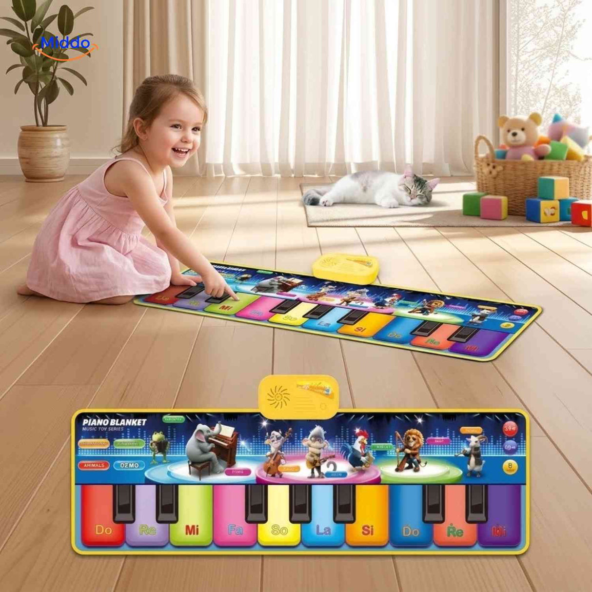 StepTune Dansmat meisje speelt op piano toetsen speelmat www.middo.nl