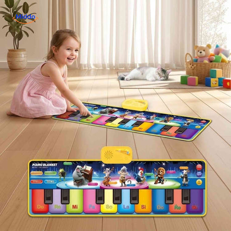 StepTune Dansmat meisje speelt op piano toetsen speelmat www.middo.nl