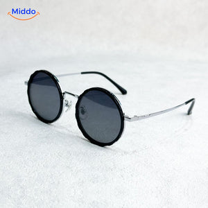 SunGuard ND9 round sunglasses with black frame