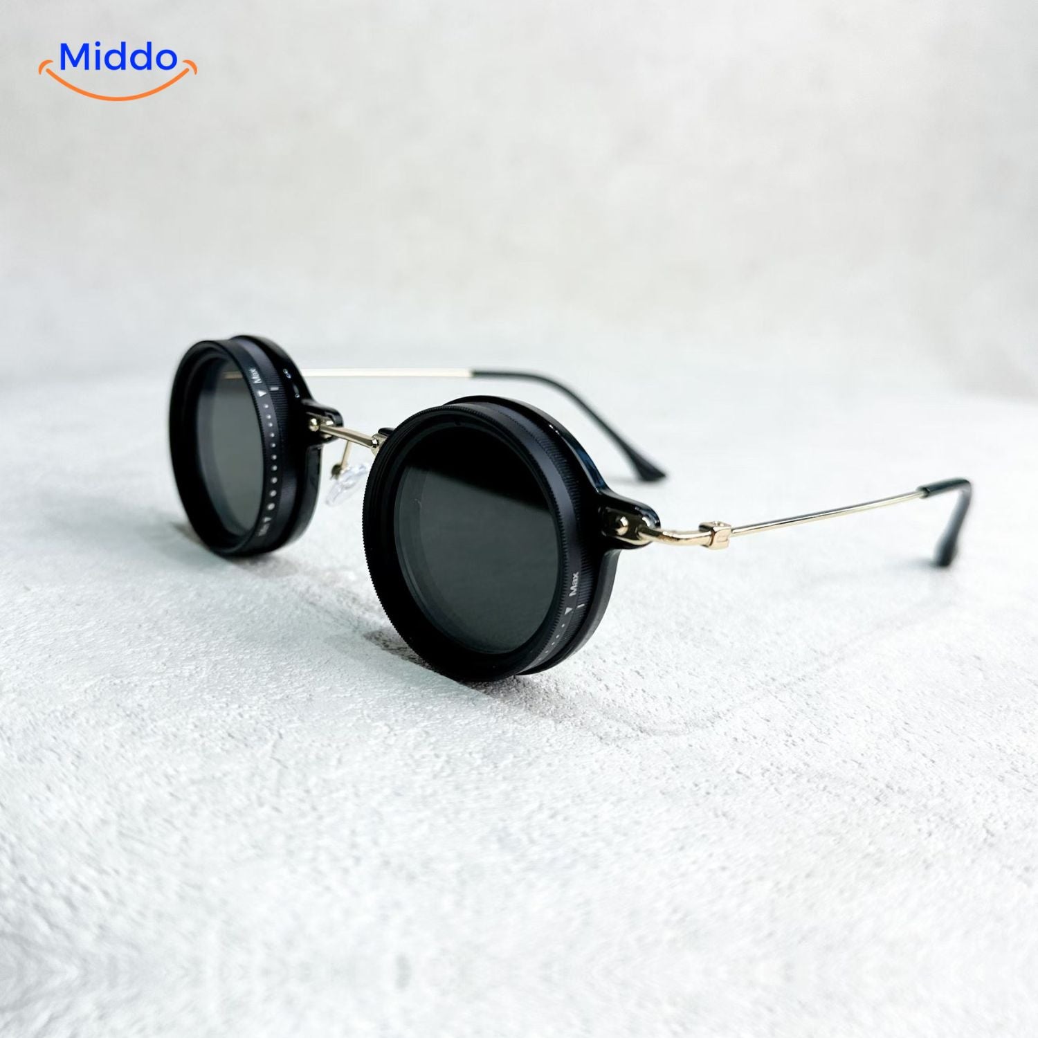SunGuard ND9 round sunglasses with silver frame