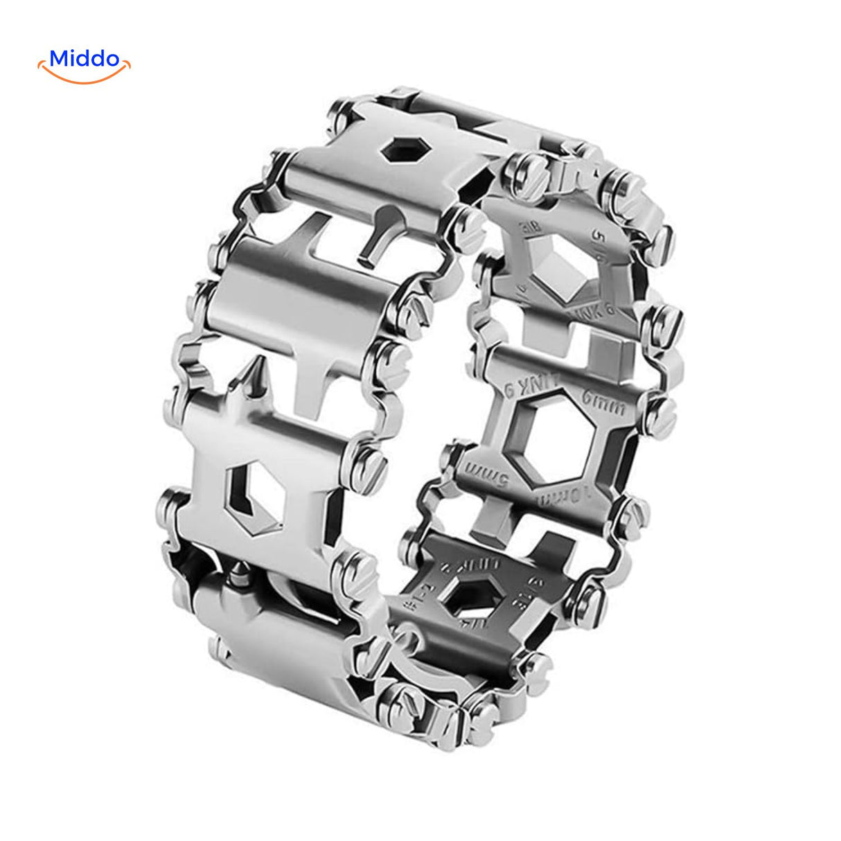 SurvivePro Multi Tool Armband chroomkleurige multitool armband www.middo.nl