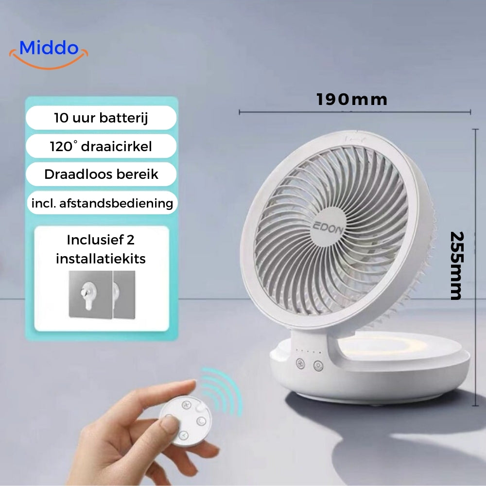 SwiftAir™ Ventilator | Draagbare Verkoeling met Lange Batterijduur – Middo
