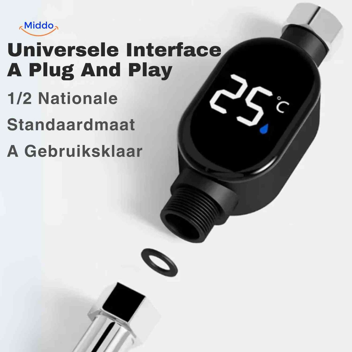 ThermoGauge Kraanmeter universele interface plug and play www.middo.nl