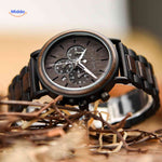 Timbero Houten Horloge houten chronograaf horloge lifestyle close up www.middo.nl