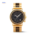 Timbero Houten Horloge luxe houten chronograaf horloge met datum www.middo.nl