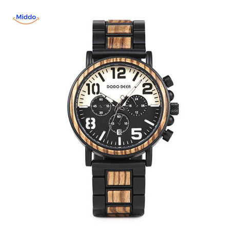 Timbero Houten Horloge stoer houten chronograaf horloge www.middo.nl
