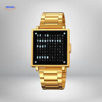 TimeMyst Vierkante Horloge goud woordklok met led verlichting www.middo.nl