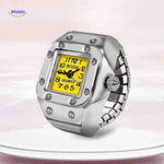 Timevera Ringhorloge geel vierkant verstelbaar www.middo.nl