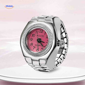 Timevera Ringhorloge roze rond quartz dames www.middo.nl