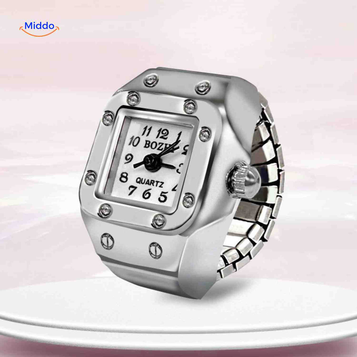 Timevera Ringhorloge wit dial elegant unisex www.middo.nl