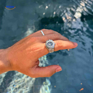 Timevera Ringhorloge zilver heren hand quartz www.middo.nl