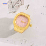 Timora Ringhorloge goud roze wijzerplaat www.middo.nl