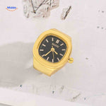 Timora Ringhorloge goud zwarte wijzerplaat www.middo.nl