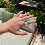 Timora Ringhorloge rose mintgroene wijzerplaat handmodel www.middo.nl