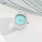 Timora Ringhorloge zilver mintgroene wijzerplaat www.middo.nl