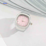 Timora Ringhorloge zilver roze wijzerplaat www.middo.nl