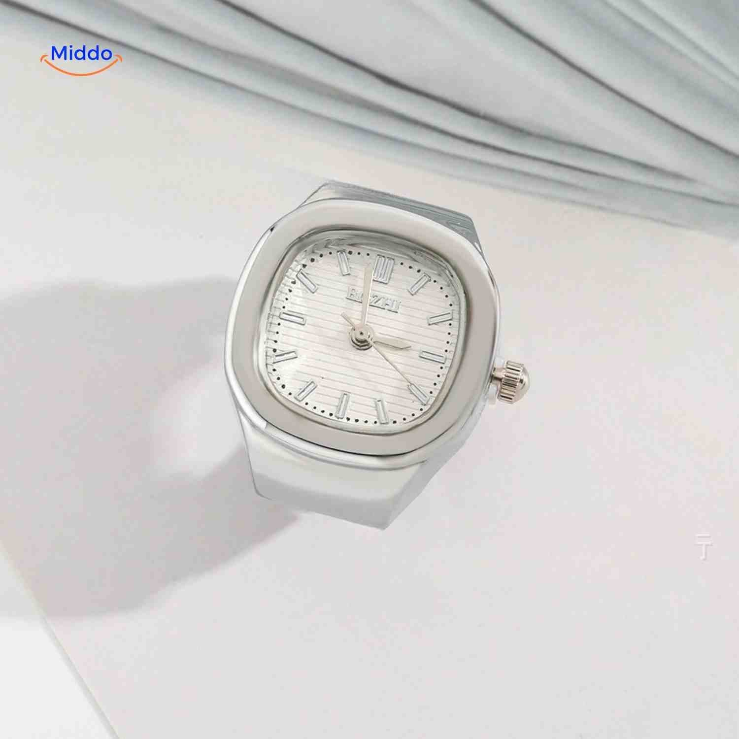 Timora Ringhorloge zilver witte wijzerplaat www.middo.nl