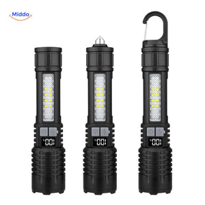 Torchlite Zaklamp multifunctionele ledlamp met noodhamer en haak www.middo.nl