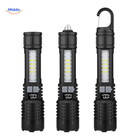 Torchlite Zaklamp multifunctionele ledlamp met noodhamer en haak www.middo.nl