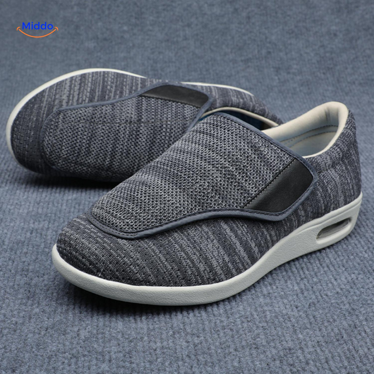 Trendstep schoenen donkergrijs met klittenband middo.nl