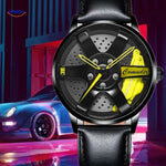 TurboGear Automatisch Horloge gele accenten en mesh band www.middo.nl