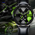 TurboGear Automatisch Horloge groen detail en leren band stoer www.middo.nl