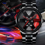 TurboGear Automatisch Horloge rood detail en leren band www.middo.nl