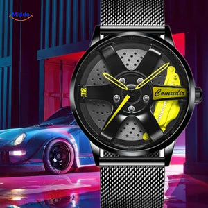 TurboGear Automatisch Horloge sportief met gele en mesh band www.middo.nl