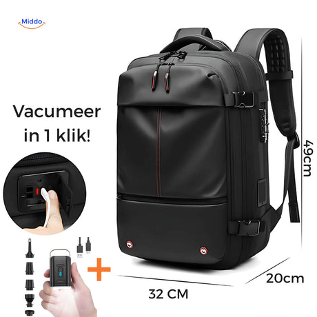 VacuPro Reistas inclusief pomp zwarte kleur met extra pomp